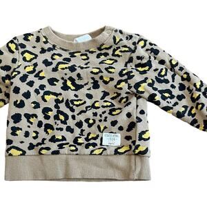 H&M Baby Girl Leopard Print Cozy Fall Sweatshirt, Size 2-6 Mo